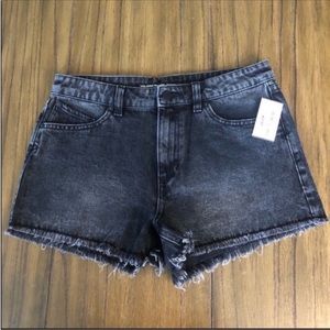 Volcom black cutoff raw hem 1991 shorts